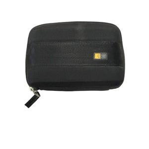 May include: A black rectangular zippered storage case with a textured fabric exterior. A horizontal band runs across the center, featuring a small rectangular logo patch with the text Case Logic in white letters on a yellow and black background.