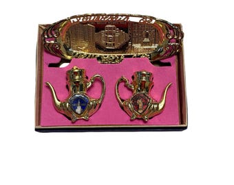 Vintage Souvenir of New York City Mini Theepot Zout Peper Set Dienblad Times Square Japan