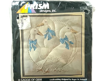 Vintage 1980s Prism Designs A Gaggle of Geese Candlewicking Embroidery Kit – Roger W. Reinardy