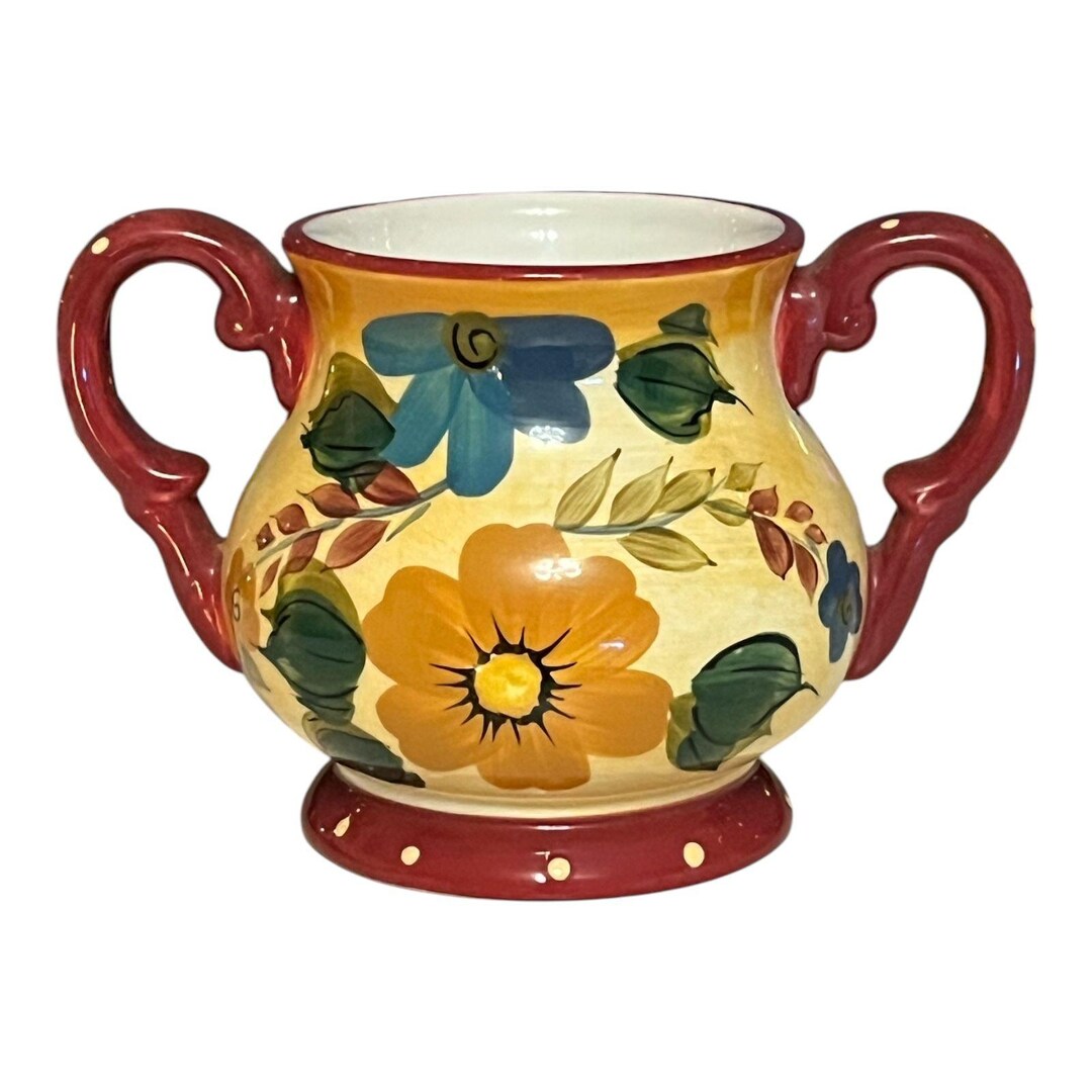Oneida Kitchen Oneida Kitchen Sunset Bouquet Sugar Bowl – Hand Painted Floral ...