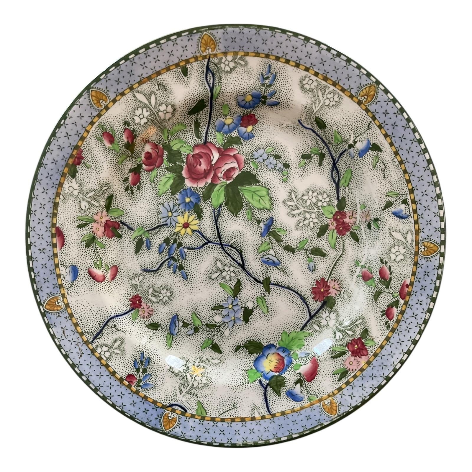 Royal Corona Ware Rosetta Plate – S. Hancock & Sons, 1920s–30s, 10