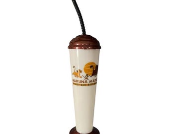 Disney Der König der Löwen Hakuna Matata Souvenir Becher mit Strohhalm – 1990er / 2000er Jahre