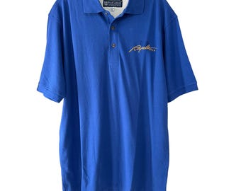 Polo Royal Caribbean Club Royale azul con bordado de casino para hombre, talla grande, 100% algodón.