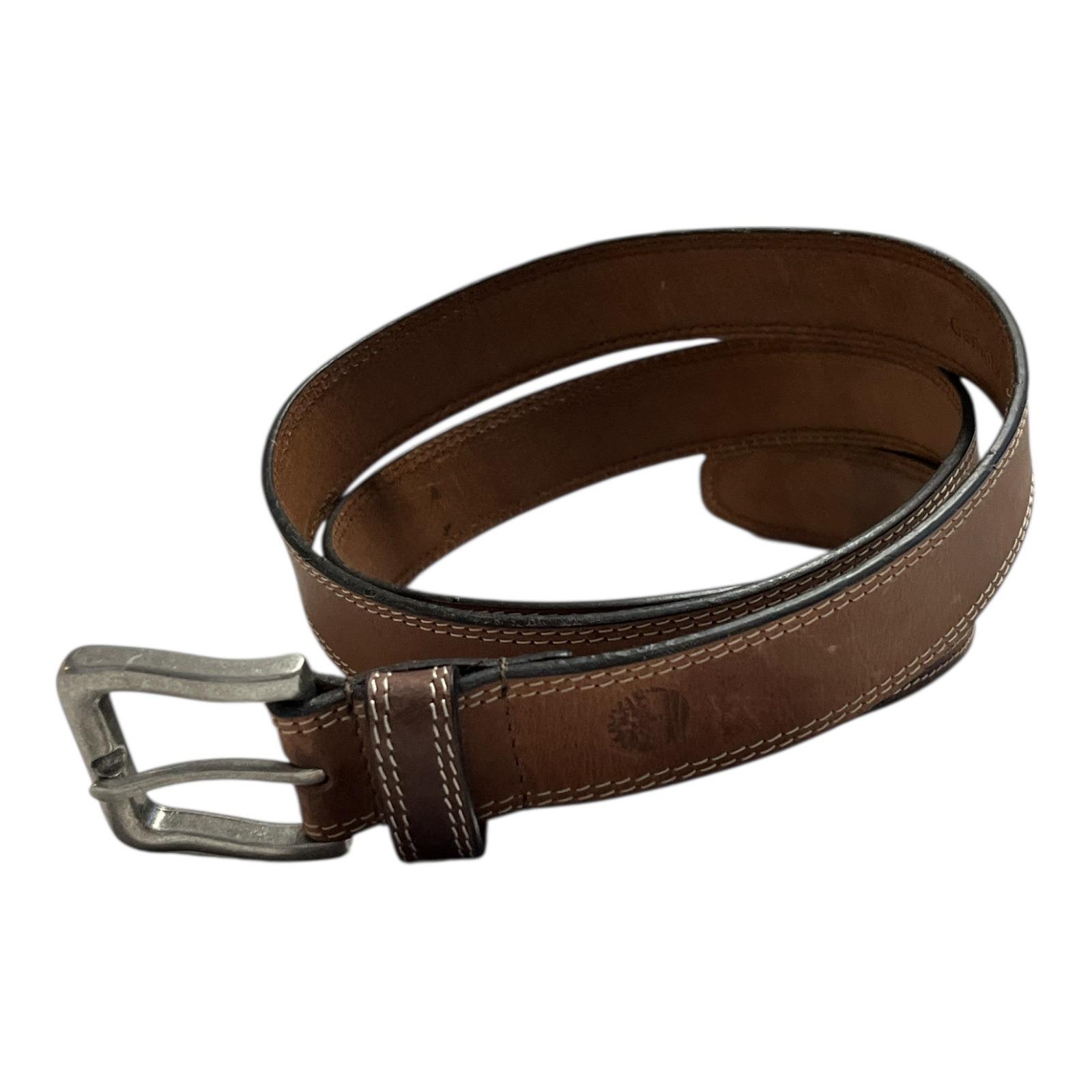 BEAUTIFUL TIMBERLAND WHITE & PINK LEATHER BELT AND METAL DEDIGNED  BUCKLE, L Timberland Genuine Leather Suede Pink Western Belt Logo  main image 2