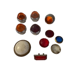 Lote de lentes de faros de freno de automóviles antiguos, lentes de luces traseras de señalización de cristal, piezas