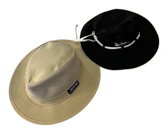 Par de sombreros Panama Jack vintage: estilo safari y cubo de malla, medianos, para exteriores