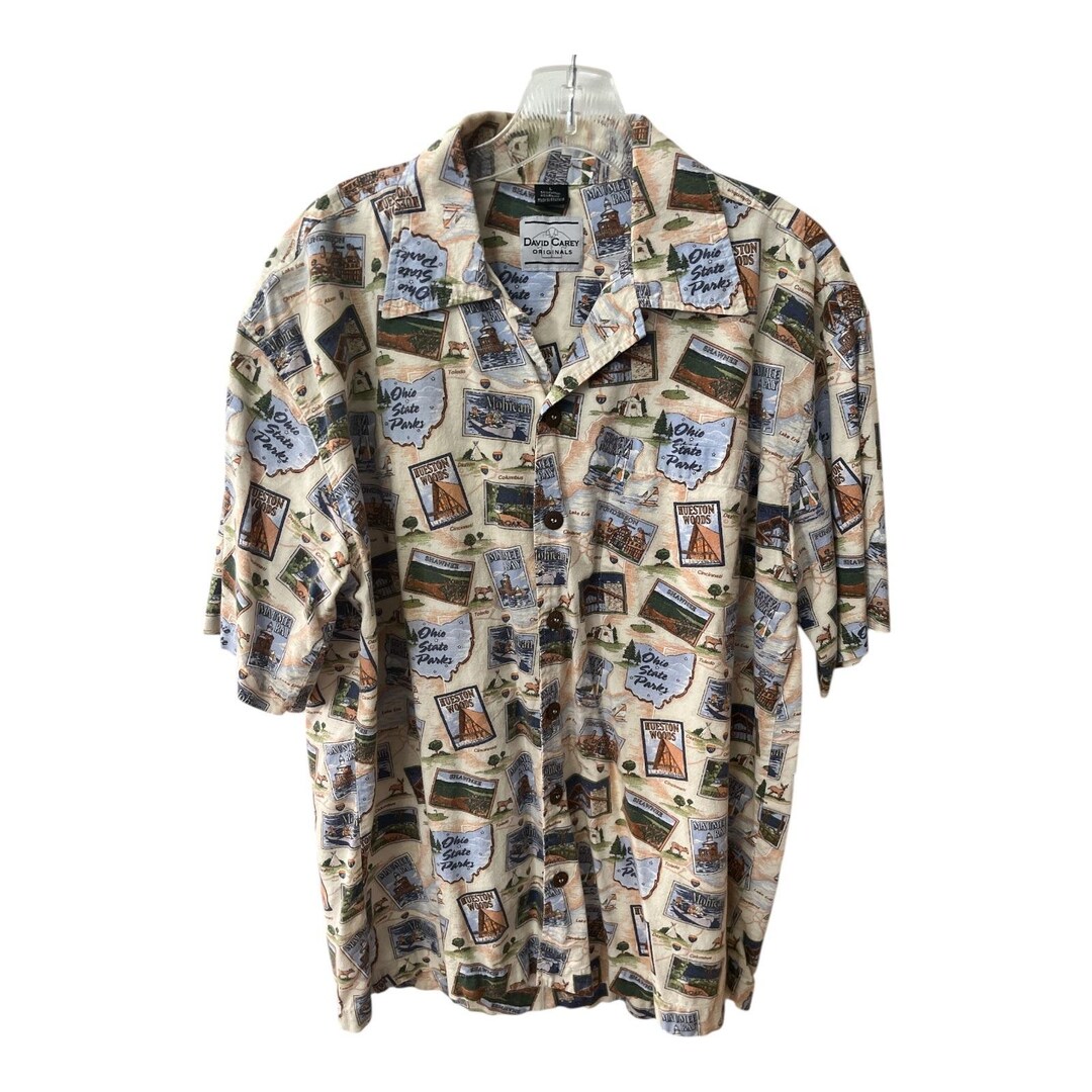 Vintage David Carey Originals Ohio State Parks Button up Shirt