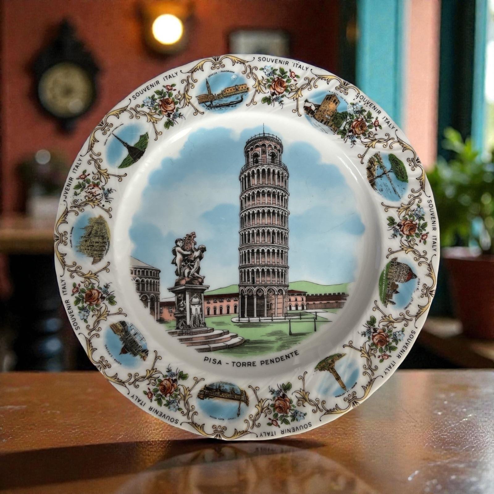 Vintage Selmann Weiden Bavaria Pisa Souvenir Plate Italy Torre