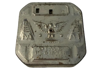 Vintage Dime Register Bank Eagle Tin Savings Bank Pat Pending Parts Repair