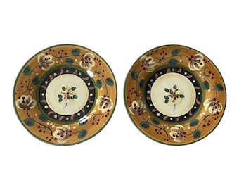 VTG Corsica Home Brigette Handcrafted Rimmed Soup / Pasta Bowls Set of 2