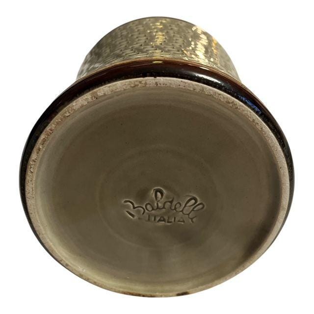 Vtg Baldelli Italy Ceramic Canister With Clamp Lid Italian