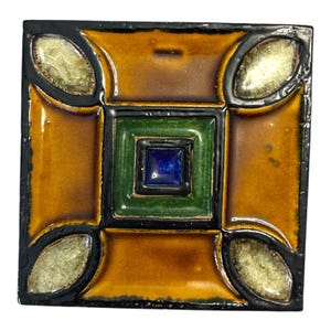 Vintage portugiesische Kunst-Wandrelief – Mid-Century Modern Geometric Design – 16,5 cm – Made in Portugal