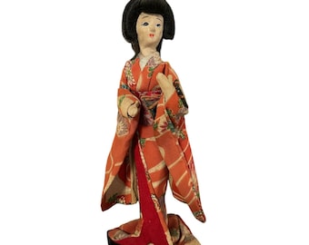 伝統的和服人形 ヴィンテージ日本人形 - 伝統的な生地の着物 - Etsy 日本