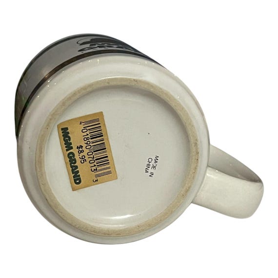 Vintage 1993 MGM Grand Hotel Las Vegas Coffee Mug – Gold Trim and