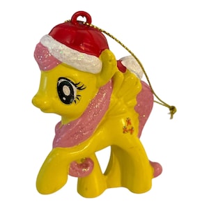 My Little Pony Christmas Ornament – Fluttershy with Santa Hat – 3.5”