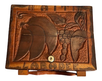 Hand-Carved Haitian Wooden Box – Intricate Design