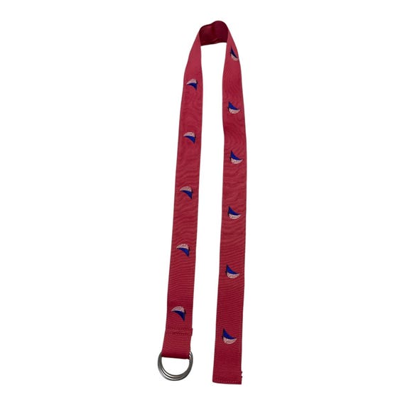 Vineyard Vines Flag Belt Sz S Fabric Red Blue White Preppy USA American Flag 30\
