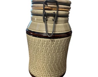 Vtg Baldelli Italy Ceramic Canister With Clamp Lid Italian