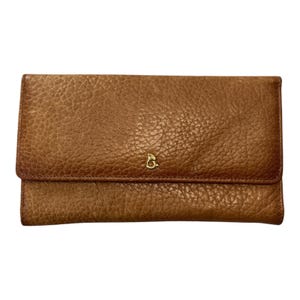 Cartera de piel de vacuno plena flor Princess Gardner con monedero con cierre de boquilla y broche.
