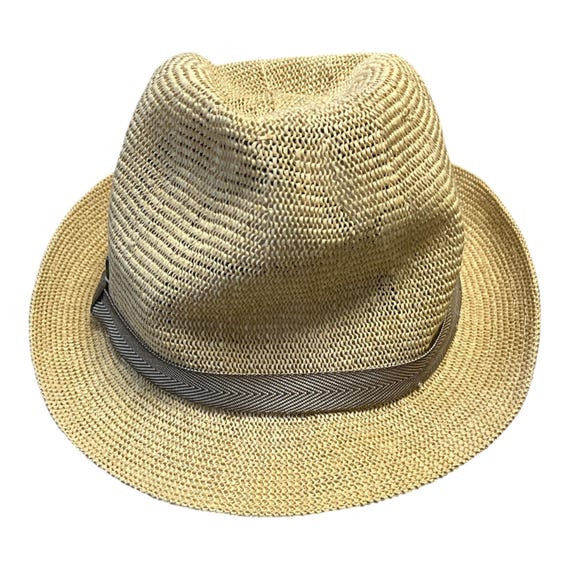 Vintage HBY Miami Straw Fedora Hat – Size L – Natural Woven  display picture 2
