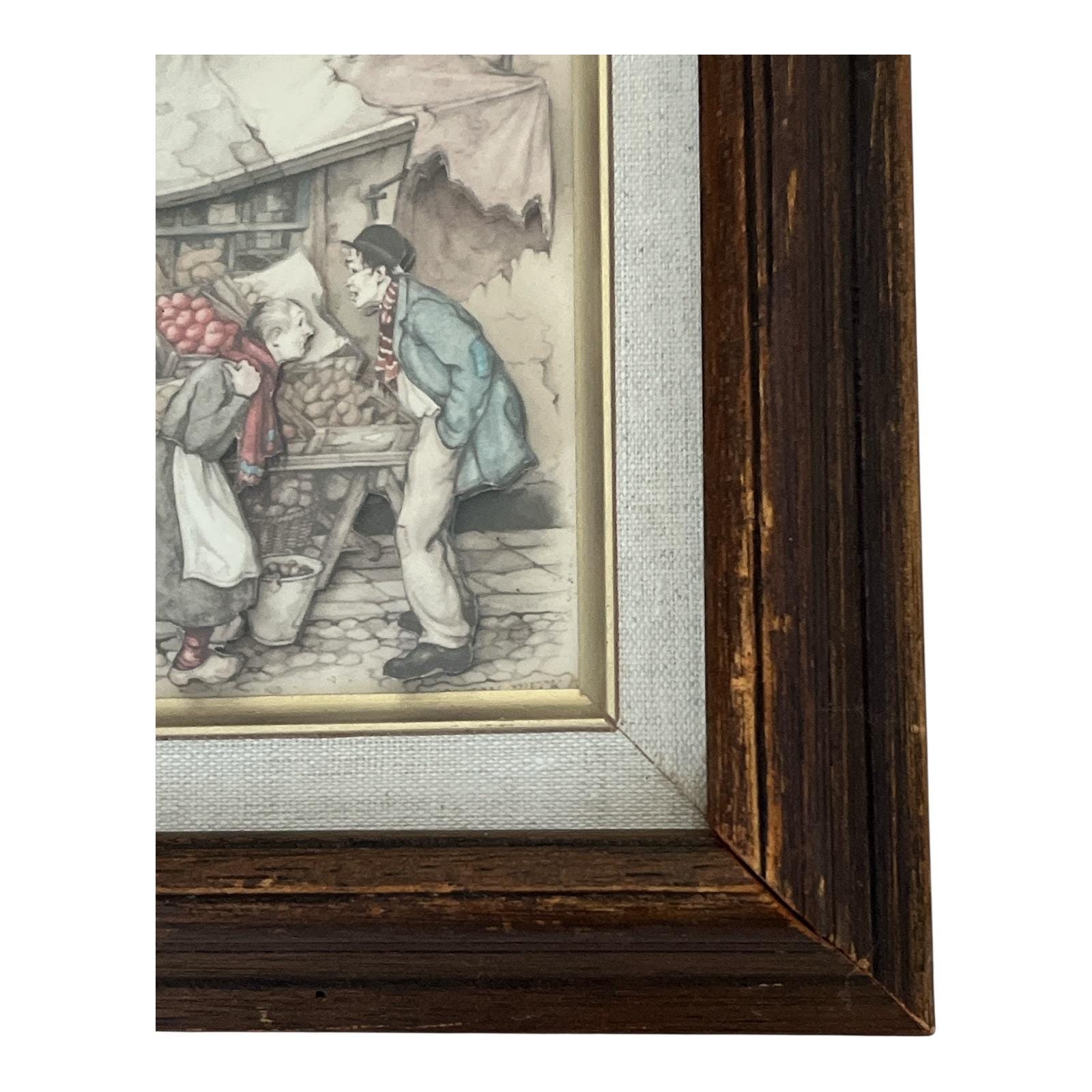 Signed 3D Anton Pieck Framed Art – Vintage Dutch Village Scene