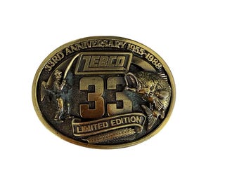 Vintage Zebco 33 Belt Buckle 33rd Anniversary 1955–1988 Limited Edition Fishing USA