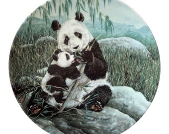 1990 W.S. George Panda Plate A Mother's Care Joyce Bridgett