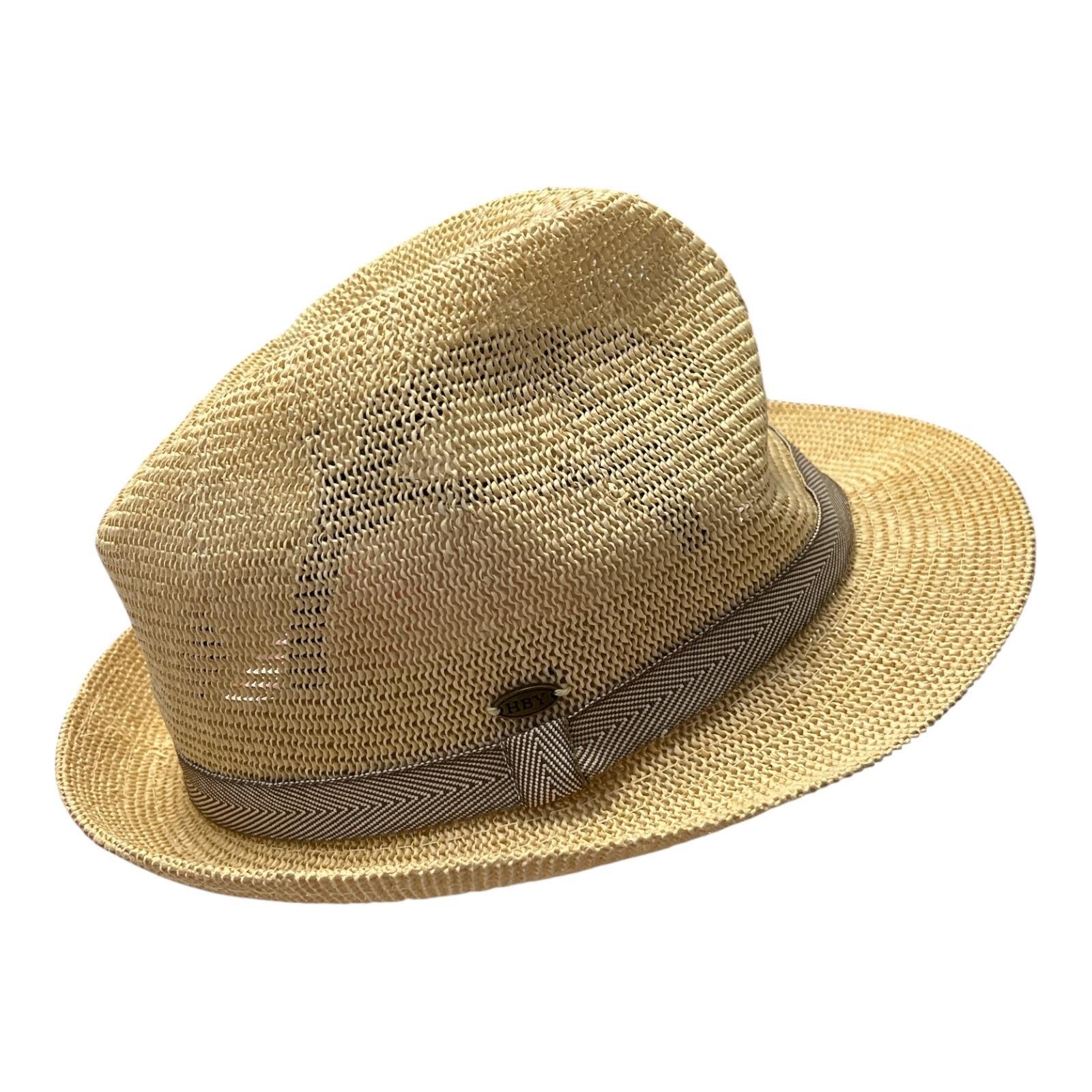 HBY Miami Woven Straw Panama Hat w Colorful Pleated Tropical Ribbon 2.75” Brim L DORA - Hand-Woven Straw Panama Hat With a Silk Ribbon  main image 3