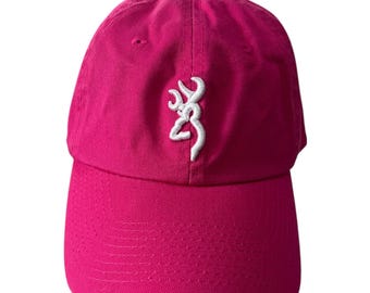 Cappellino da baseball vintage Y2K Browning rosa in cotone regolabile