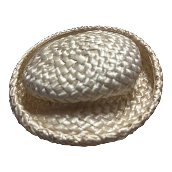 Vintage Women’s Straw Hat – Union Made USA – Woven Raffia with Ribbon Vintage Women main image 4