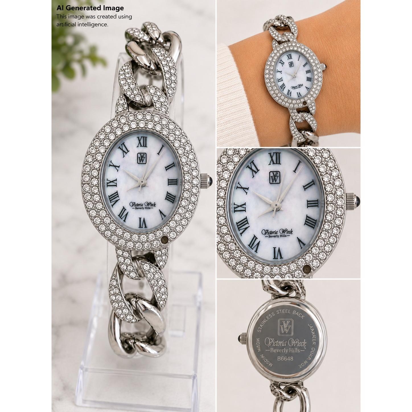 Vintage Victoria Wieck Beverly Hills Rhinestone Link Bracelet