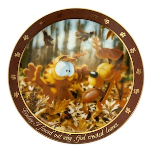 Garfield Collector Plate – “God Created Leaves” – Dear Diary Series – Danbury Mint – Limited to 14 Firing Days