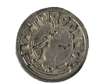 Hebilla de cinturón vintage de Fleetwood Mac, peltre, pingüino, sombrero de copa, esmoquin, Indiana Metal Craft 1064