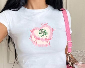 Hapee Birthdae Hary Baby Tee, Coquette aesthetic shirt, Pottercore, Cottagecore, Wizard gift