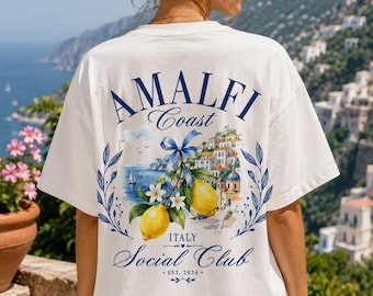 Amalfi Coast Italy PNG, Italian Summer Vacation Shirt Design, Lemon Coastal Graphic, Mediterranean Travel Sublimation PNG Download beach png