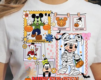 Topolino Halloween PNG, design carino e spettrale per magliette con Topolino e i suoi amici, viaggio Disney di Halloween PNG, grafica a sublimazione di Topolino mummia di tendenza png