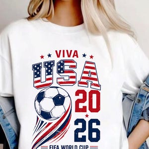 USA 2026 Soccer PNG, Fifa world cup design, Viva USA Football Fan Design, American Soccer Shirt Graphic Patriotic Sports