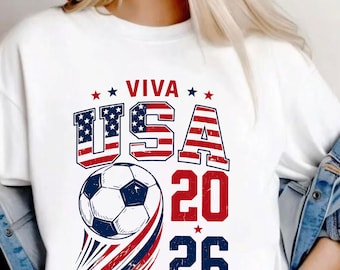 USA 2026 Calcio PNG, design Coppa del Mondo FIFA, design Viva USA Football Fan, grafica maglia calcio americana patriottica sportiva