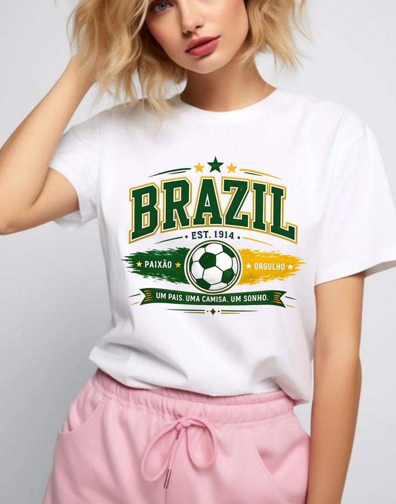 Brazil Soccer Fan PNG, Brazil Football Shirt Design, Vintage soccer design, brazil soccer png, brazil football png, world cup 2026 shirt png image 8