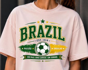 Tifoso di calcio brasiliano PNG, design maglia da calcio del Brasile, design calcio vintage, calcio brasiliano png, calcio brasiliano png, maglia Coppa del Mondo 2026 png