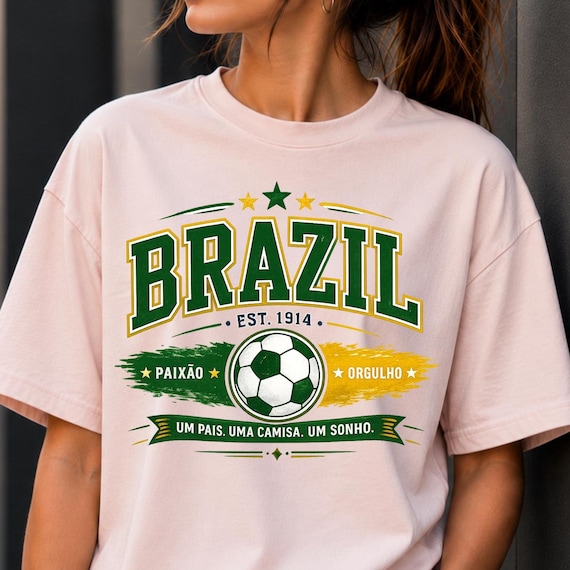 Brazil Soccer Fan PNG, Brazil Football Shirt Design, Vintage soccer design, brazil soccer png, brazil football png, world cup 2026 shirt png