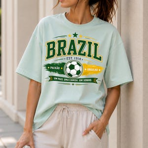 Brazil Soccer Fan PNG, Brazil Football Shirt Design, Vintage soccer design, brazil soccer png, brazil football png, world cup 2026 shirt png image 5