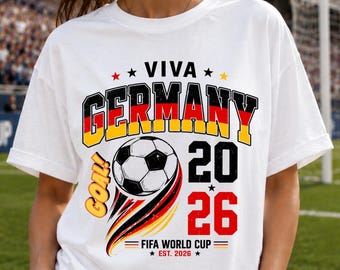 Germania Coppa del Mondo di calcio 2026 PNG, Grafica per maglietta da tifoso di calcio tedesco, PNG per sublimazione, Download digitale per tifoso di calcio tedesco, Coppa FIFA PNG