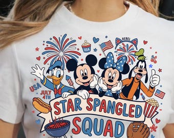 Star Spangled Squad PNG, Patriotic Cartoon Friends Sublimation Design, 4th of July PNG, USA Independence Day Shirt Digital Download