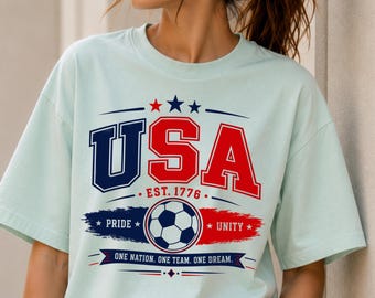 PNG della squadra di calcio USA, design per maglietta da tifoso di football americano, PNG della Coppa del Mondo USA 2026, grafica patriottica della squadra USA, download per sublimazione DTF,