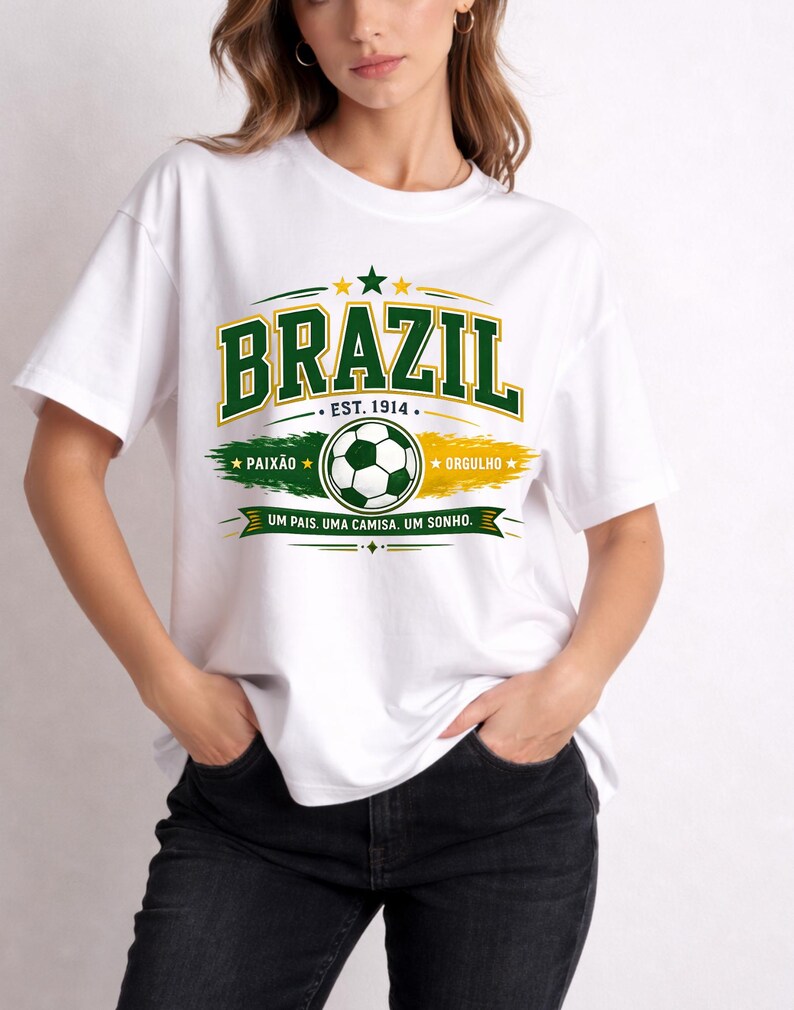 Brazil Soccer Fan PNG, Brazil Football Shirt Design, Vintage soccer design, brazil soccer png, brazil football png, world cup 2026 shirt png image 10