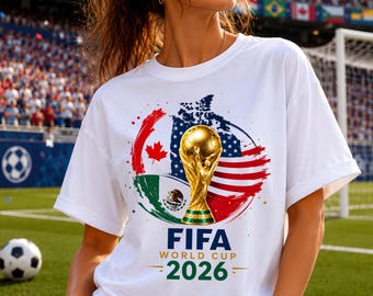 Immagine PNG per tifosi di calcio 2026, design del campionato nordamericano di calcio, maglietta USA Canada Messico png, grafica per sublimazione, file per sublimazione WC 2026