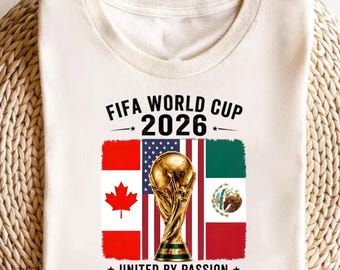 Campionato di calcio 2026 PNG, design per tifosi di calcio USA Canada Messico, maglia del torneo mondiale PNG download immediato grafica del torneo di calcio