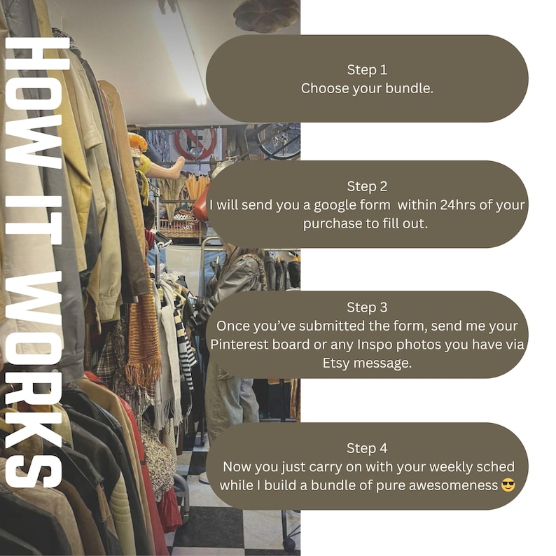 Thrifted Personalized Aesthetic Stylized Curated Clothing Bundle Mystery Box Pinterest inspired wardrobe image 2