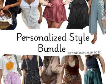 Thrifted Personalized Aesthetic Stylized Curated Clothing Bundle Mystery Box Pinterest inspired wardrobe